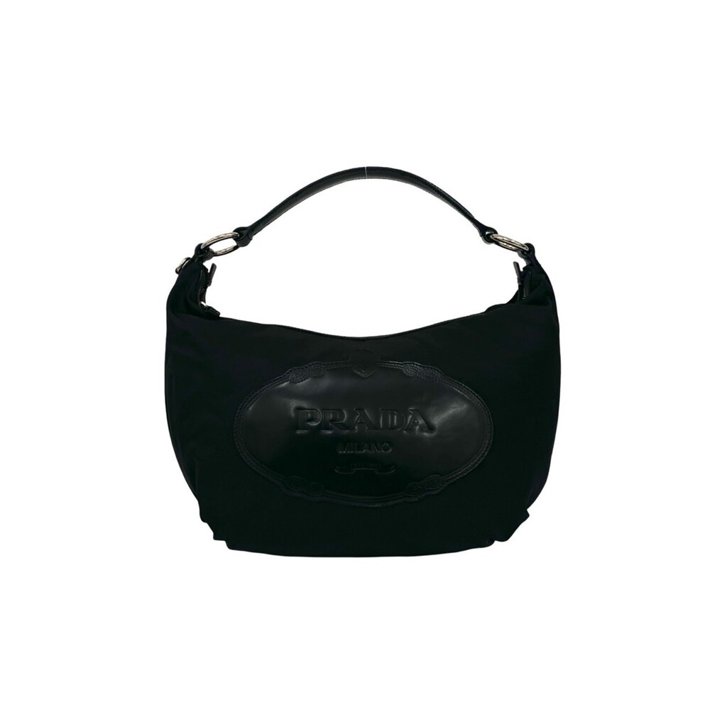 PRADA Black Leather Shoulder Bag